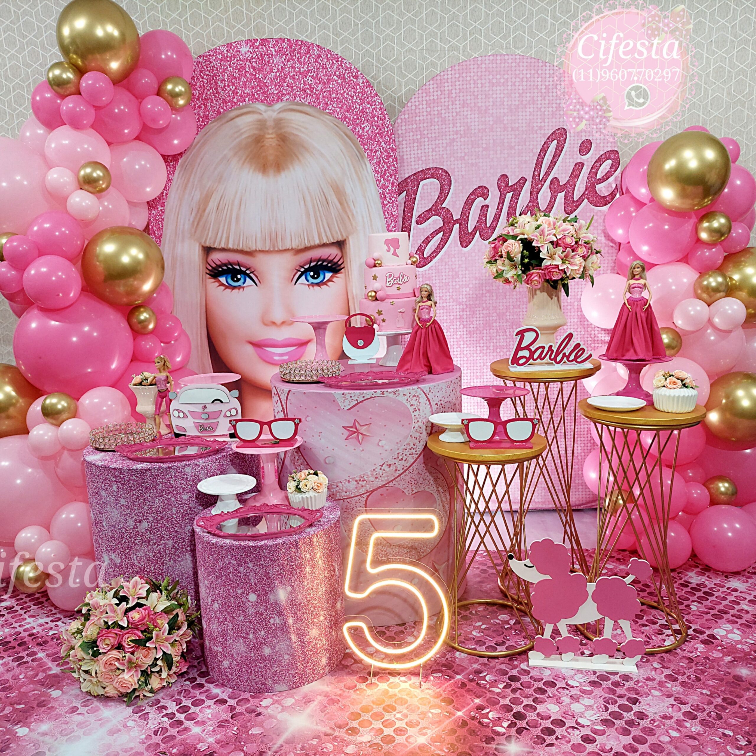Decoração Tema Barbie, Festa Infantil, Balões Personalizado