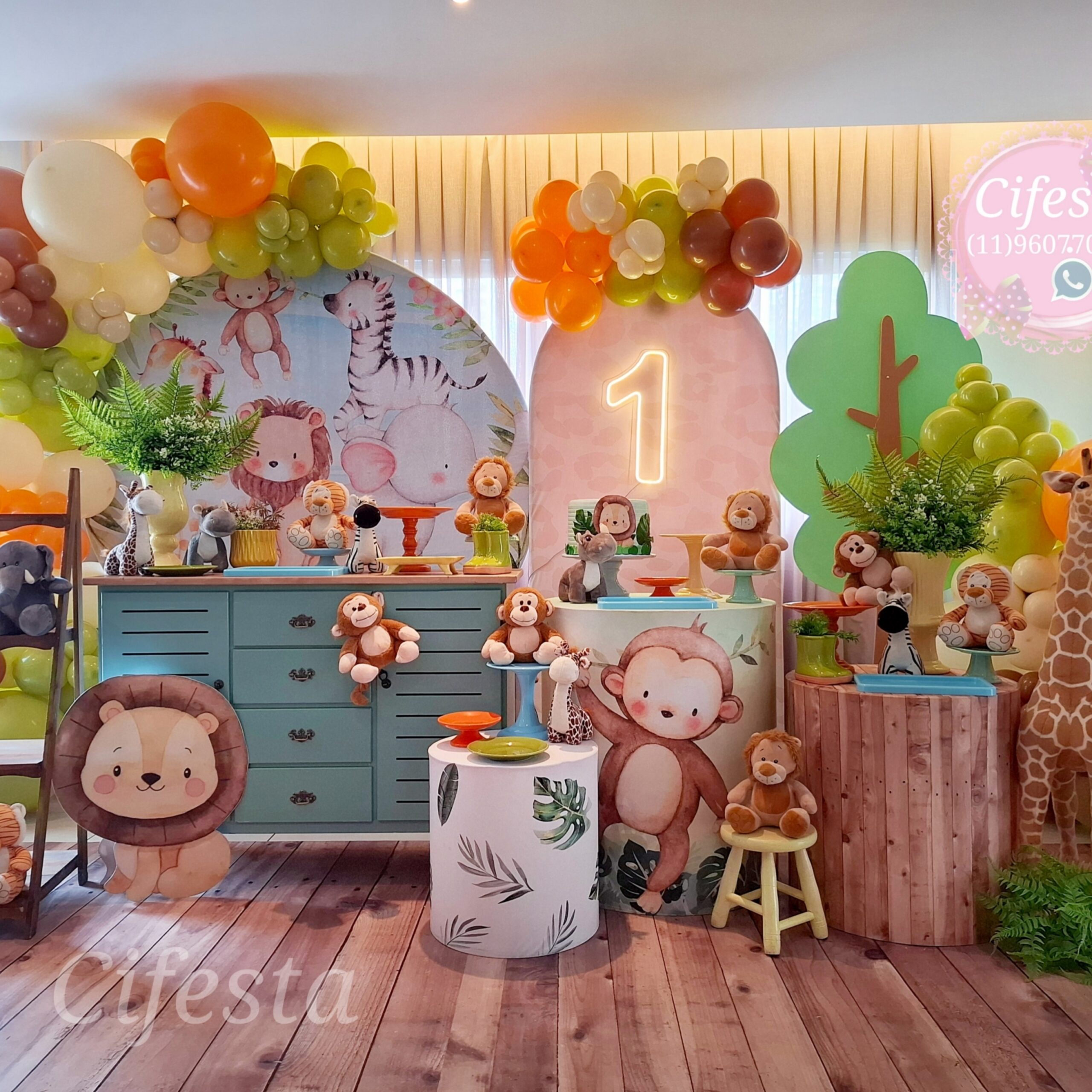 Decoração Safari Baby, Super Cenário mod.02