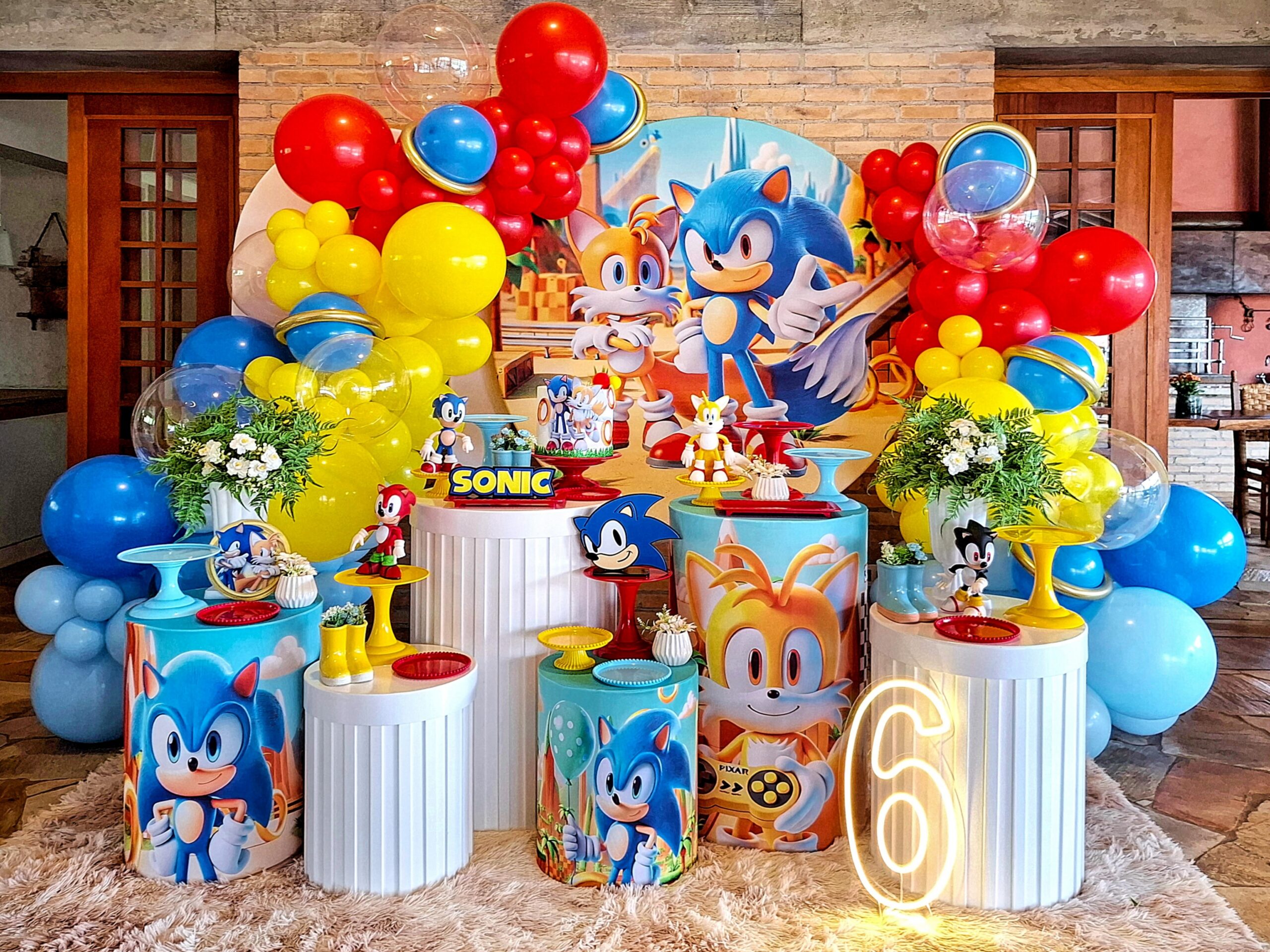 Decoração festa sonic
