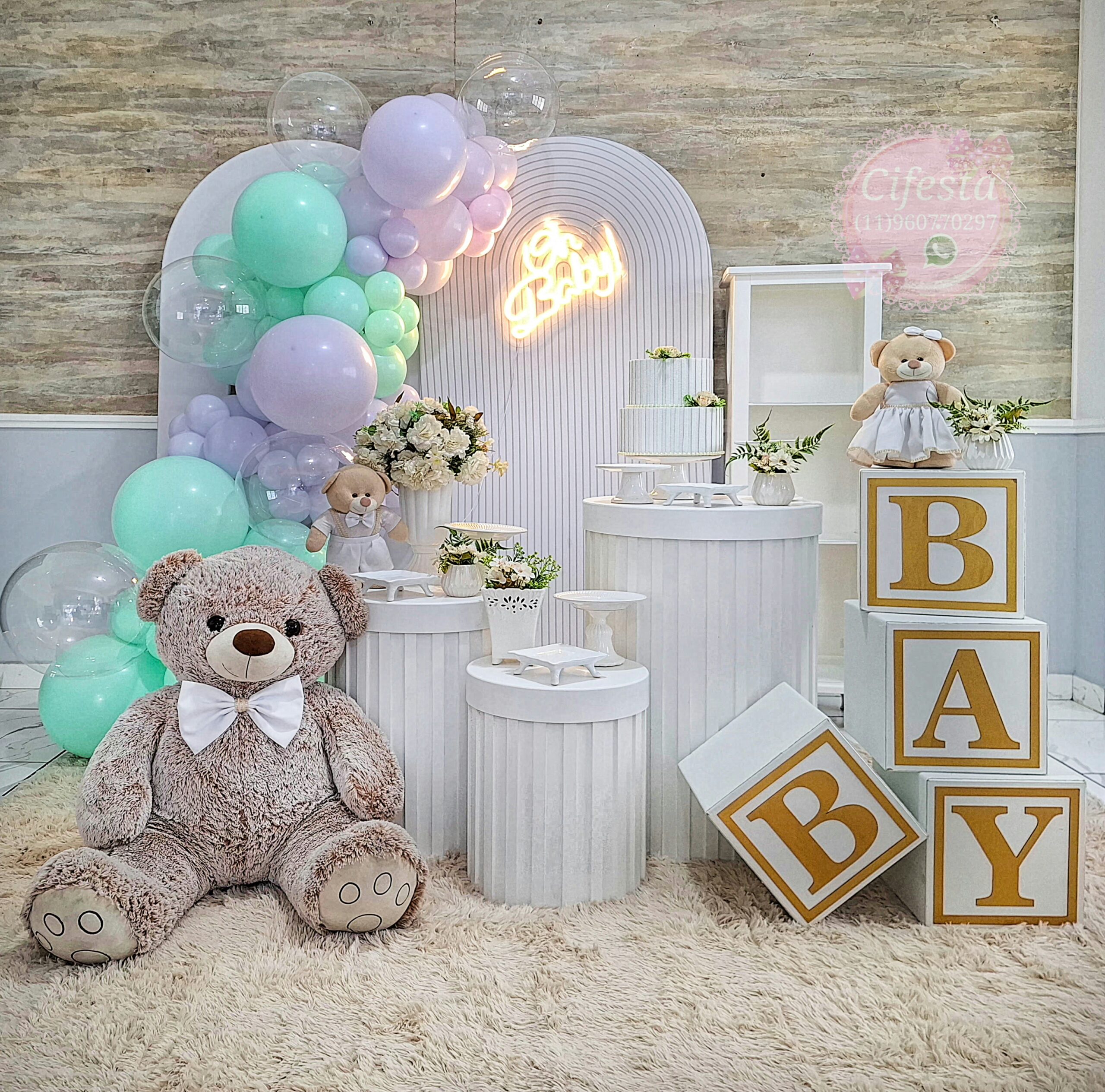 Divulgação de decoração chá de bebê